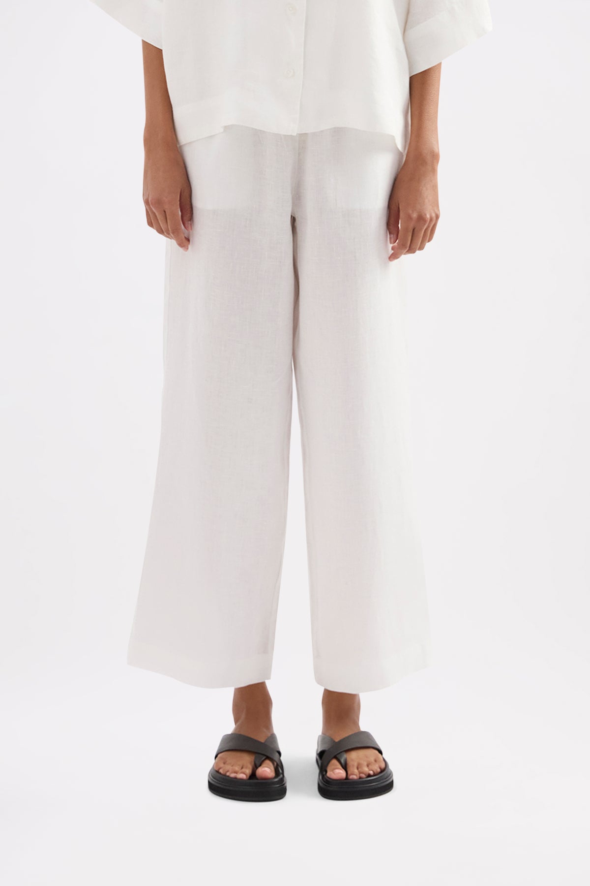 Lounge Linen Shirt & Crop Pant Set 