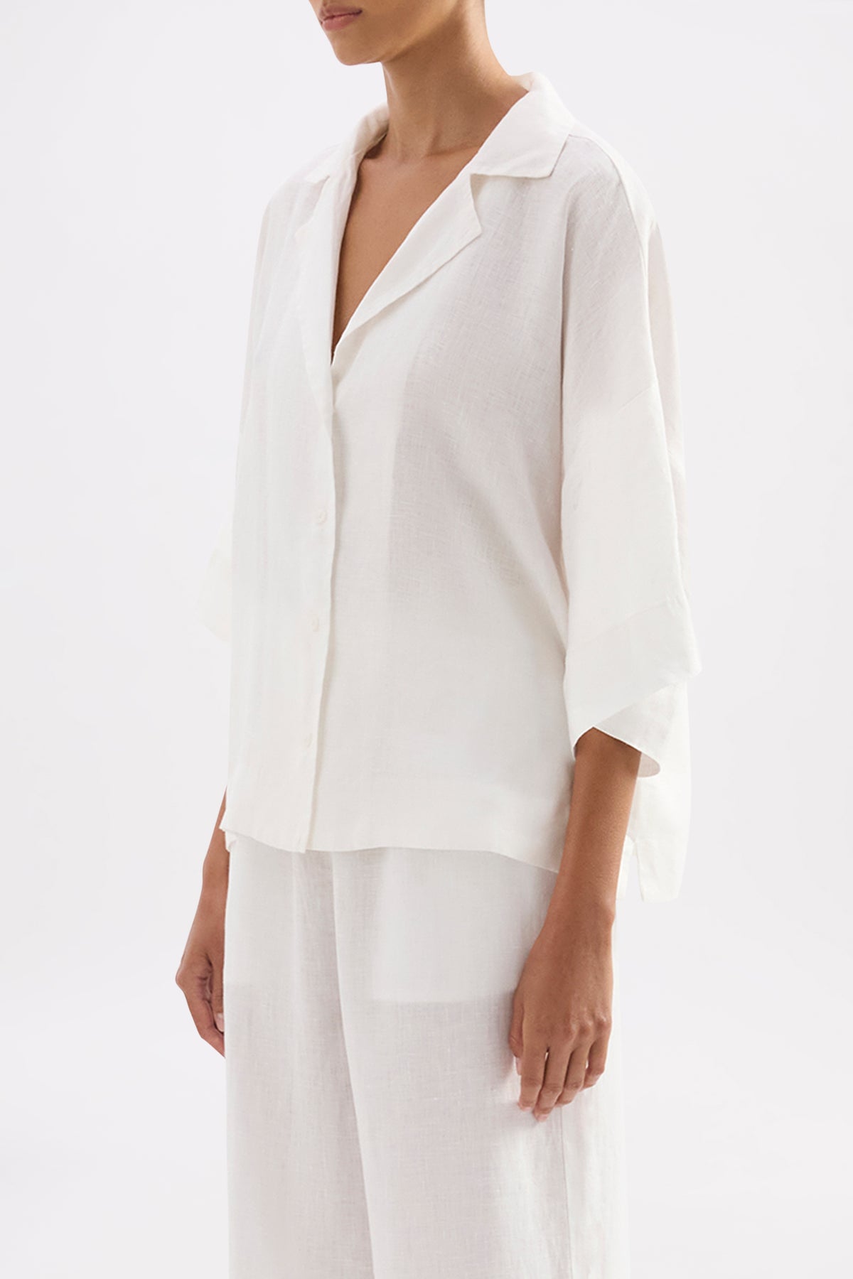Lounge Linen Shirt & Crop Pant Set 
