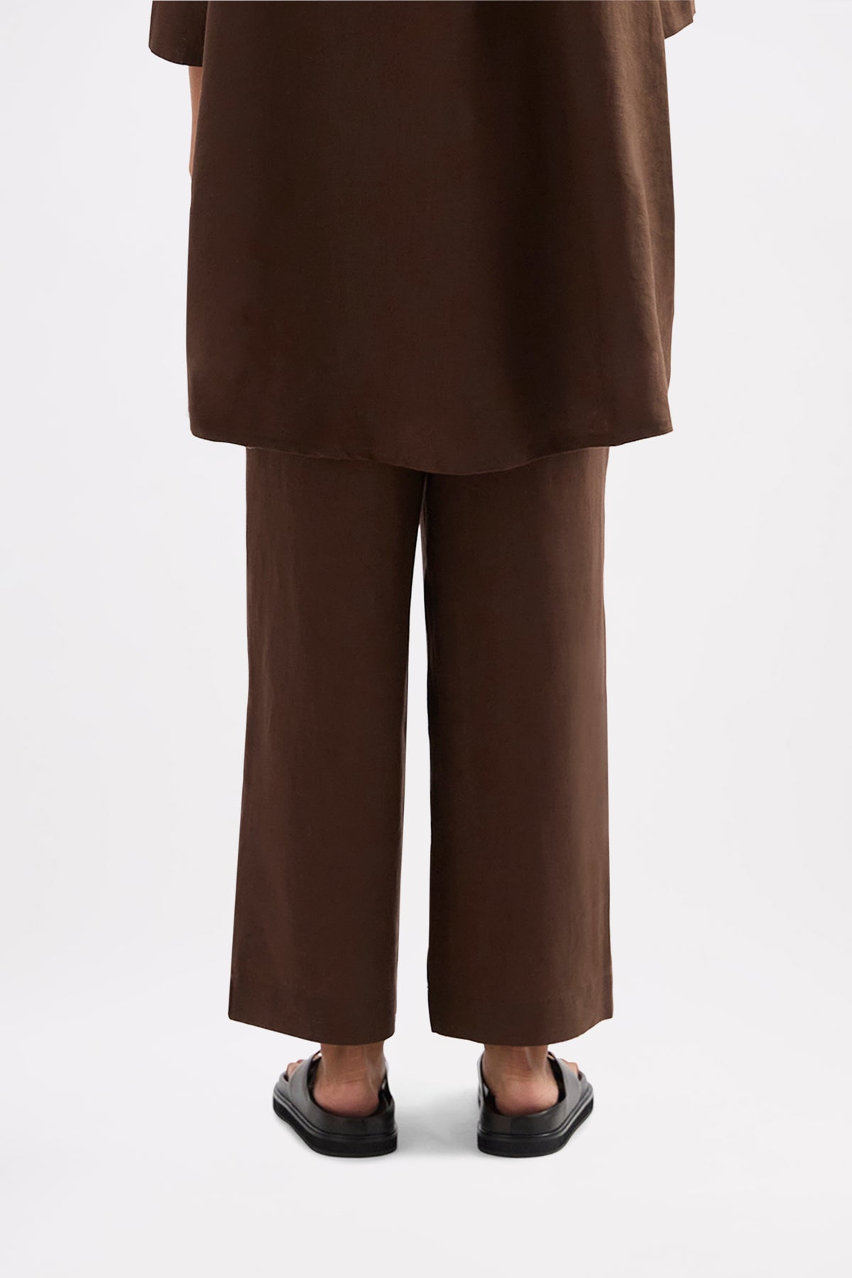 Lounge Linen Longline Shirt & Crop Pant Set 
