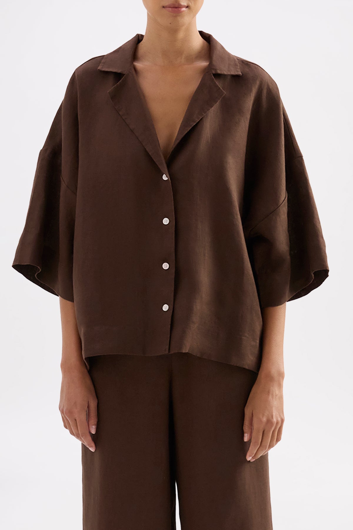 Lounge Linen Shirt & Crop Pant Set 