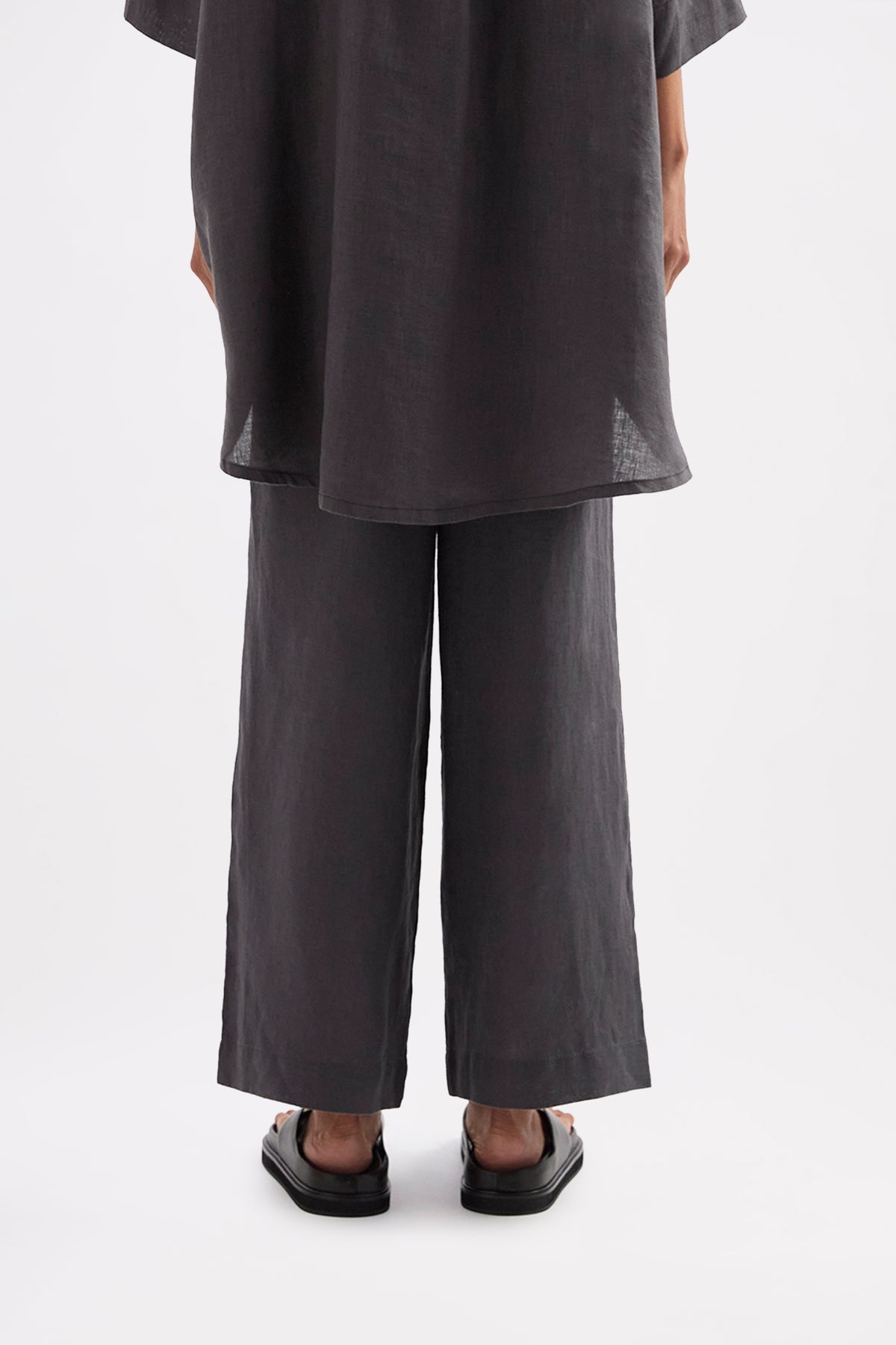 Lounge Linen Longline Shirt & Crop Pant Set 