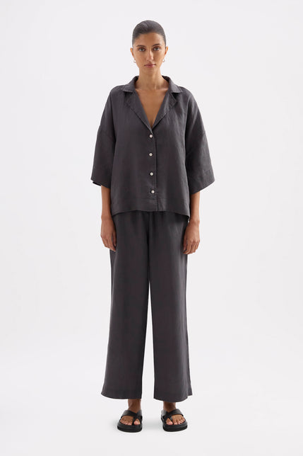 Lounge Linen Shirt & Crop Pant Set 