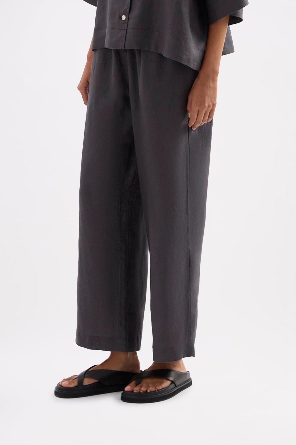Lounge Linen Shirt & Crop Pant Set 