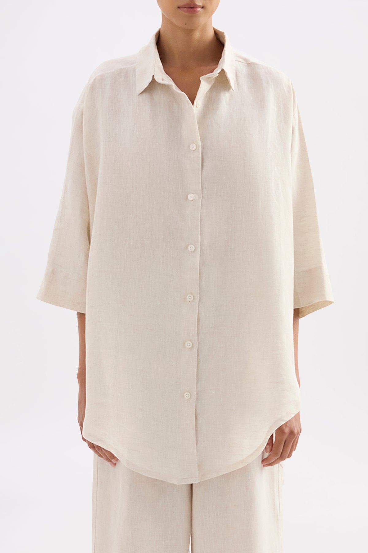 Lounge Linen Longline Shirt & Pant Set 