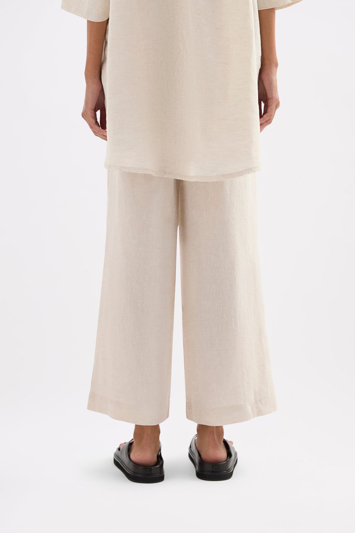 Lounge Linen Longline Shirt & Crop Pant Set 
