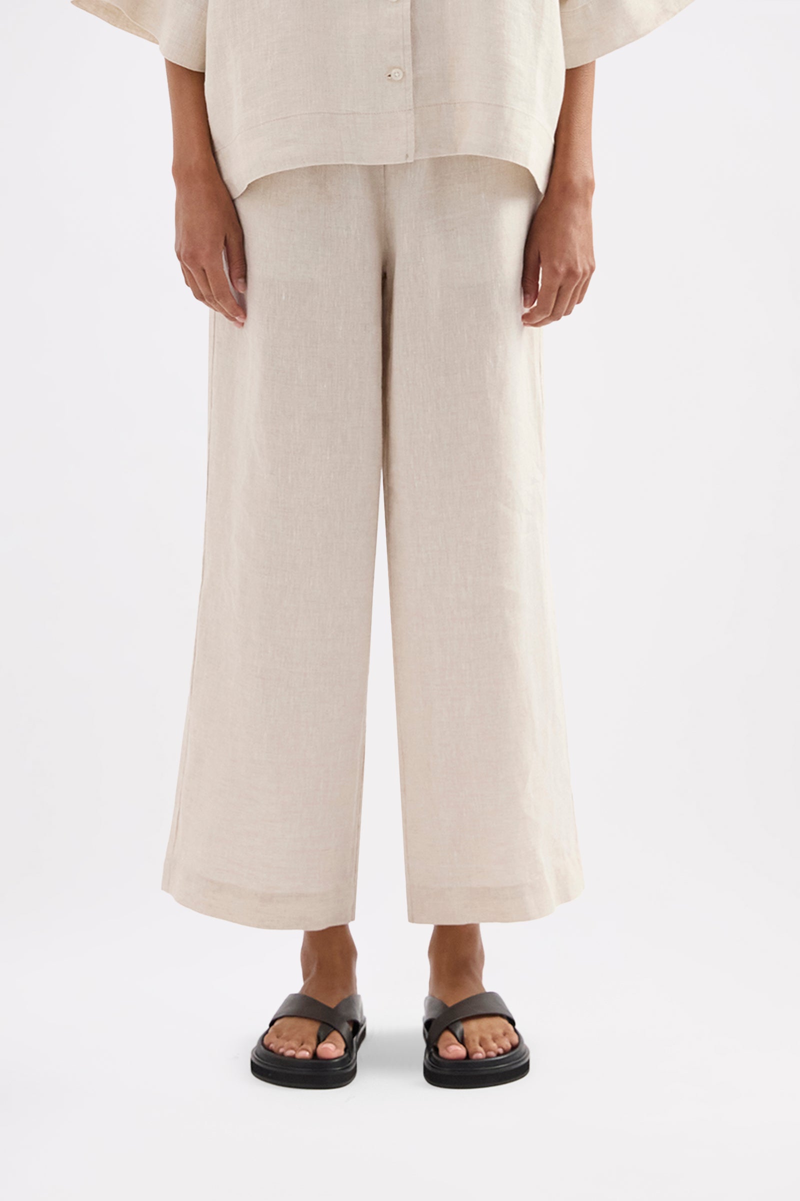 Lounge Linen Crop Pant Natural 