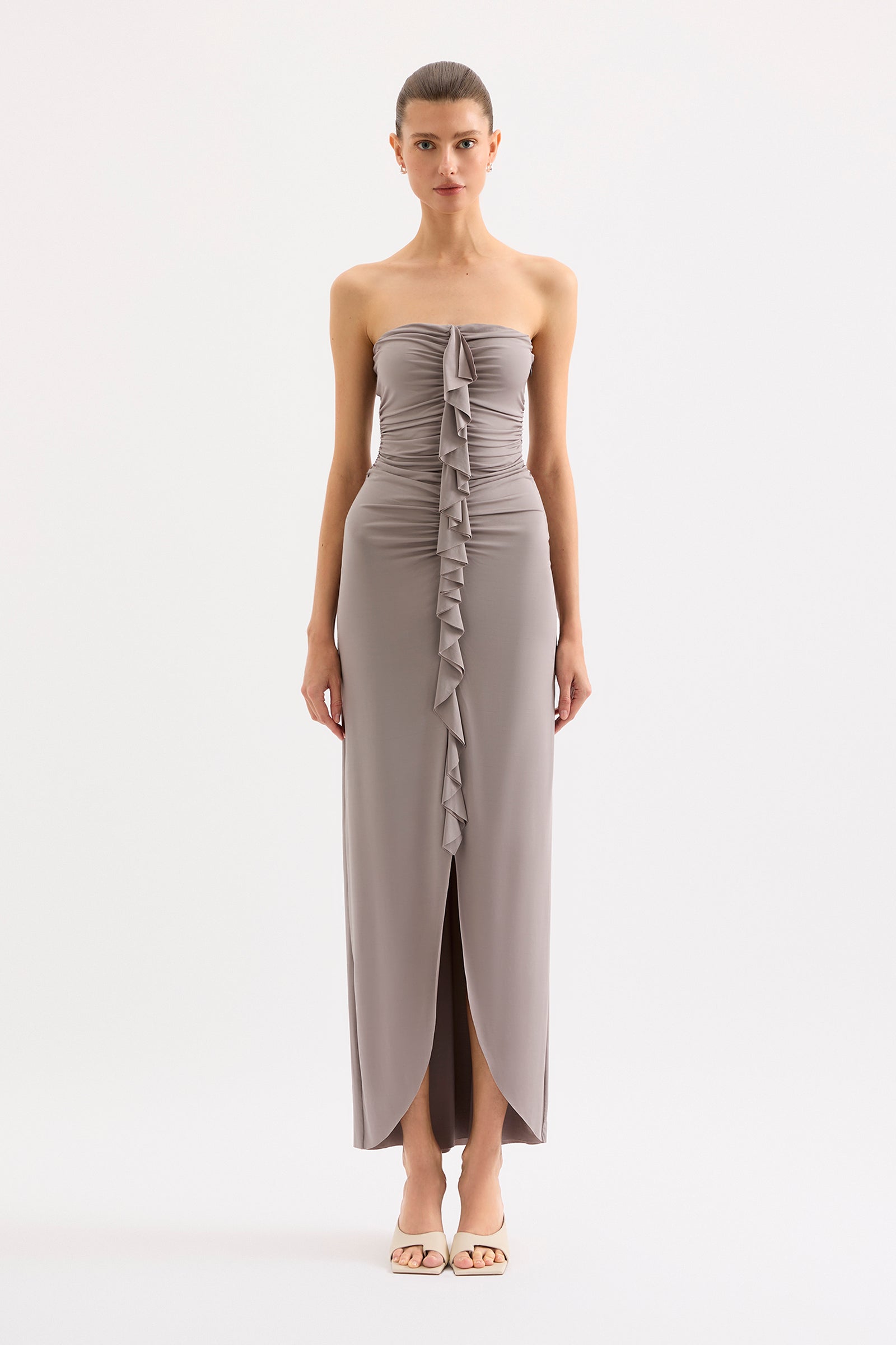Sian Strapless Dress Silver 