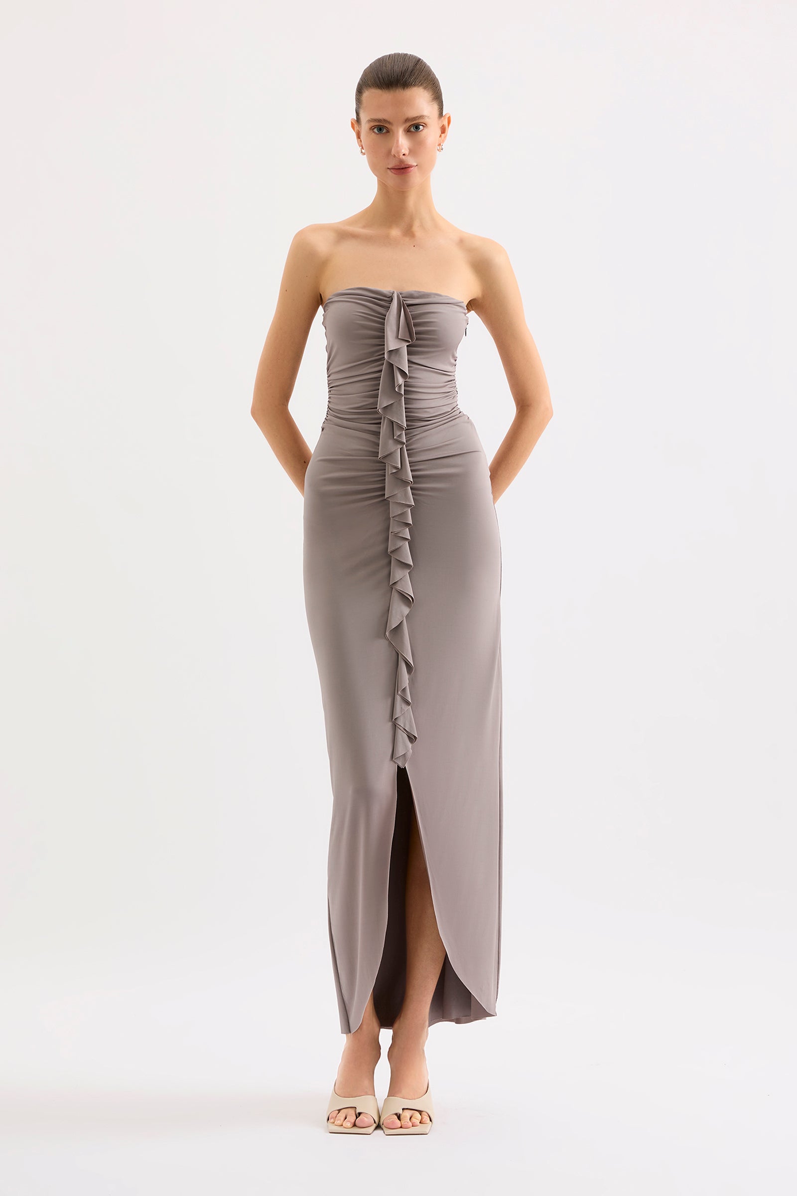 Sian Strapless Dress Silver 