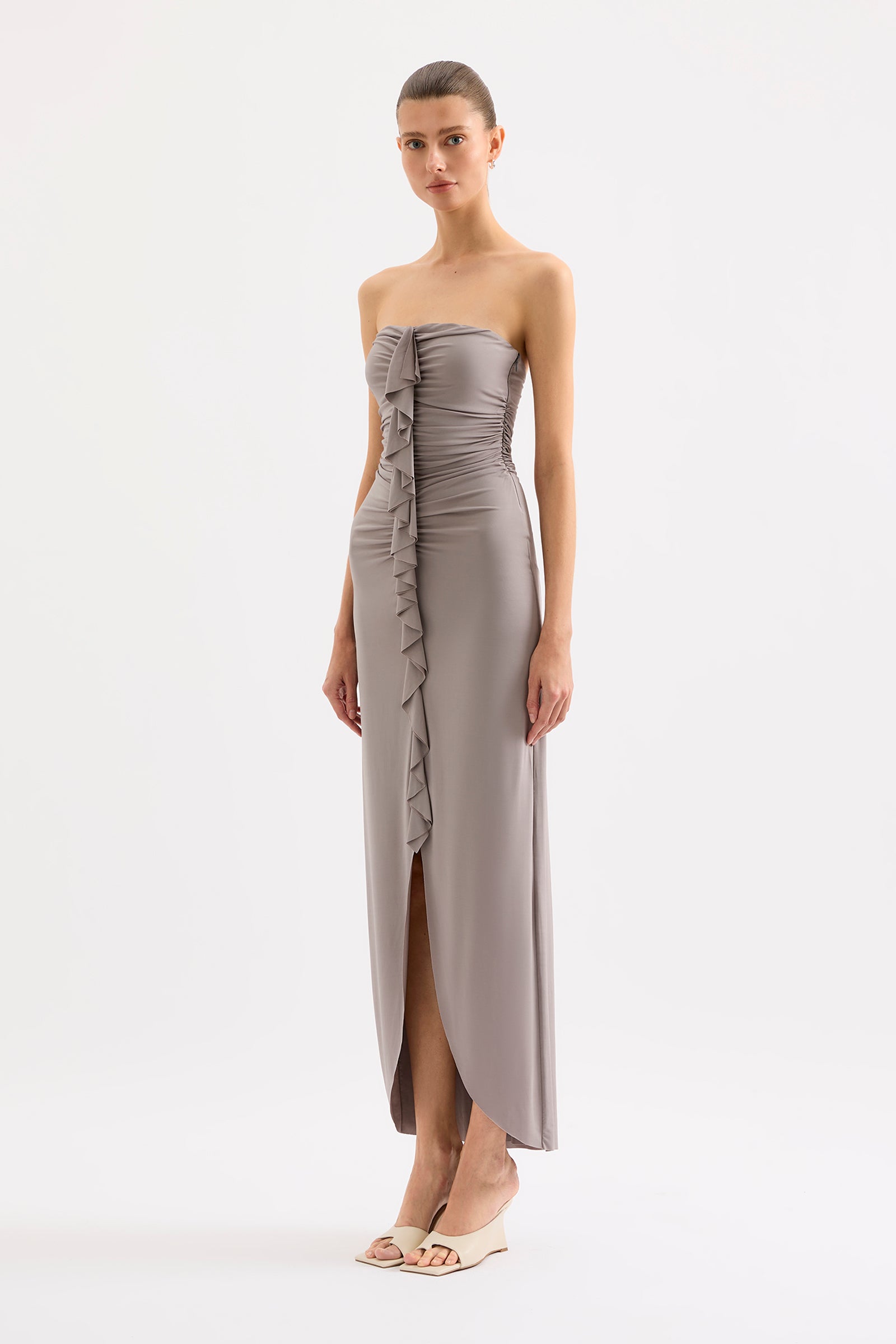 Sian Strapless Dress Silver 