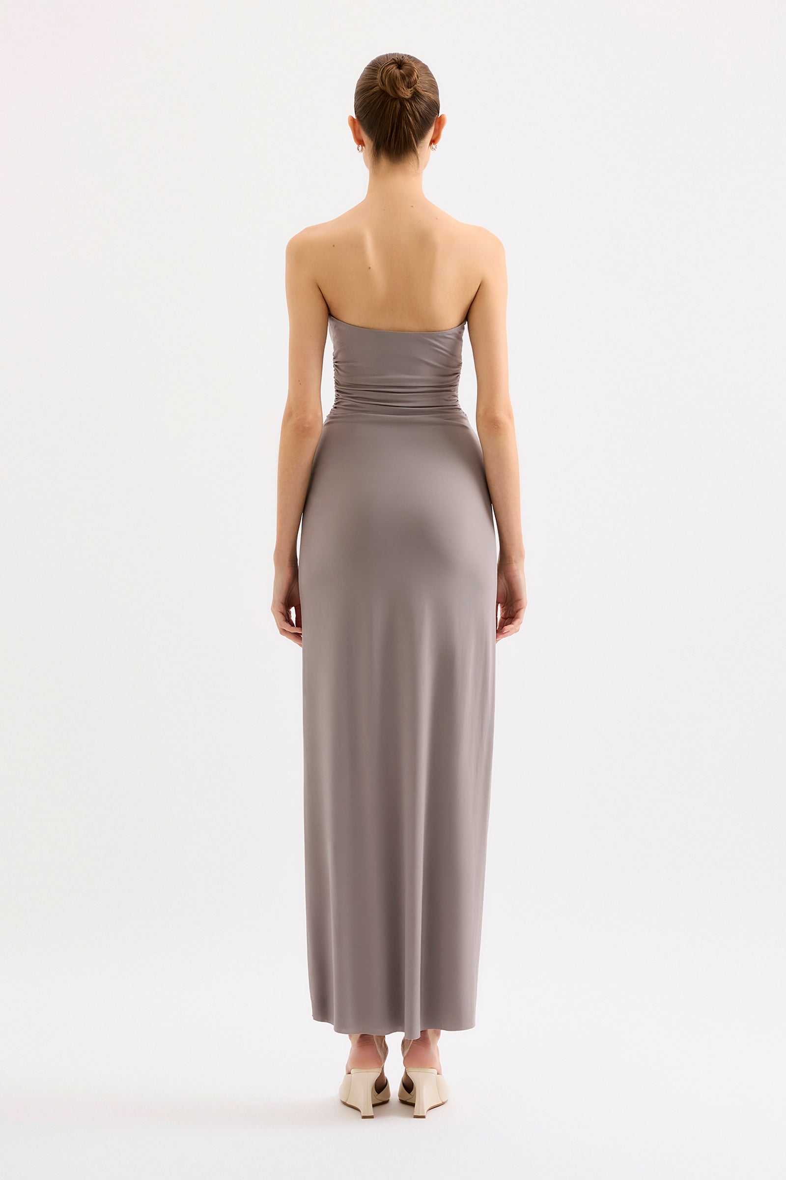Sian Strapless Dress Silver 