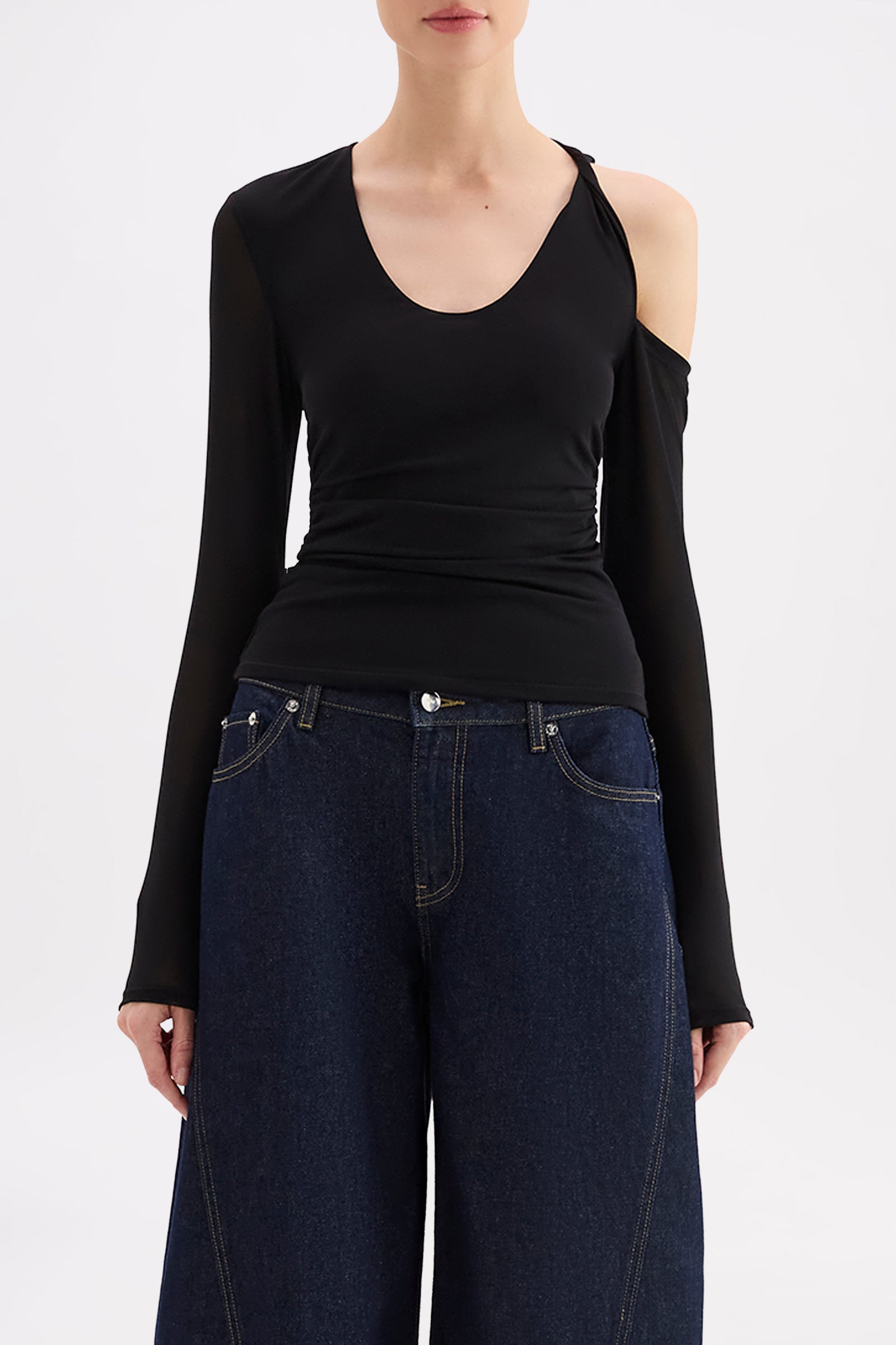 Zayd Mesh Ls Top Black 