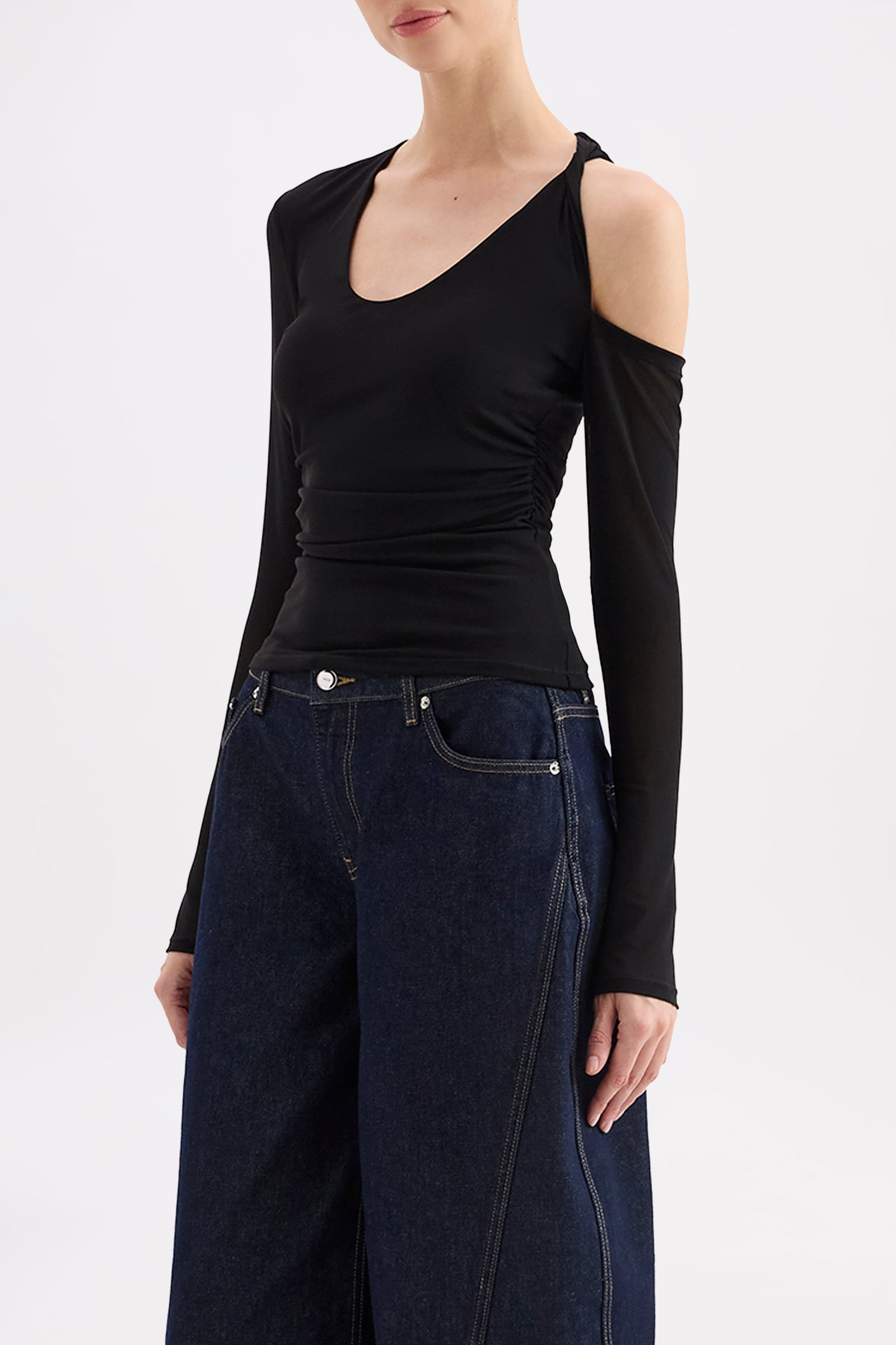 Zayd Mesh Ls Top Black 