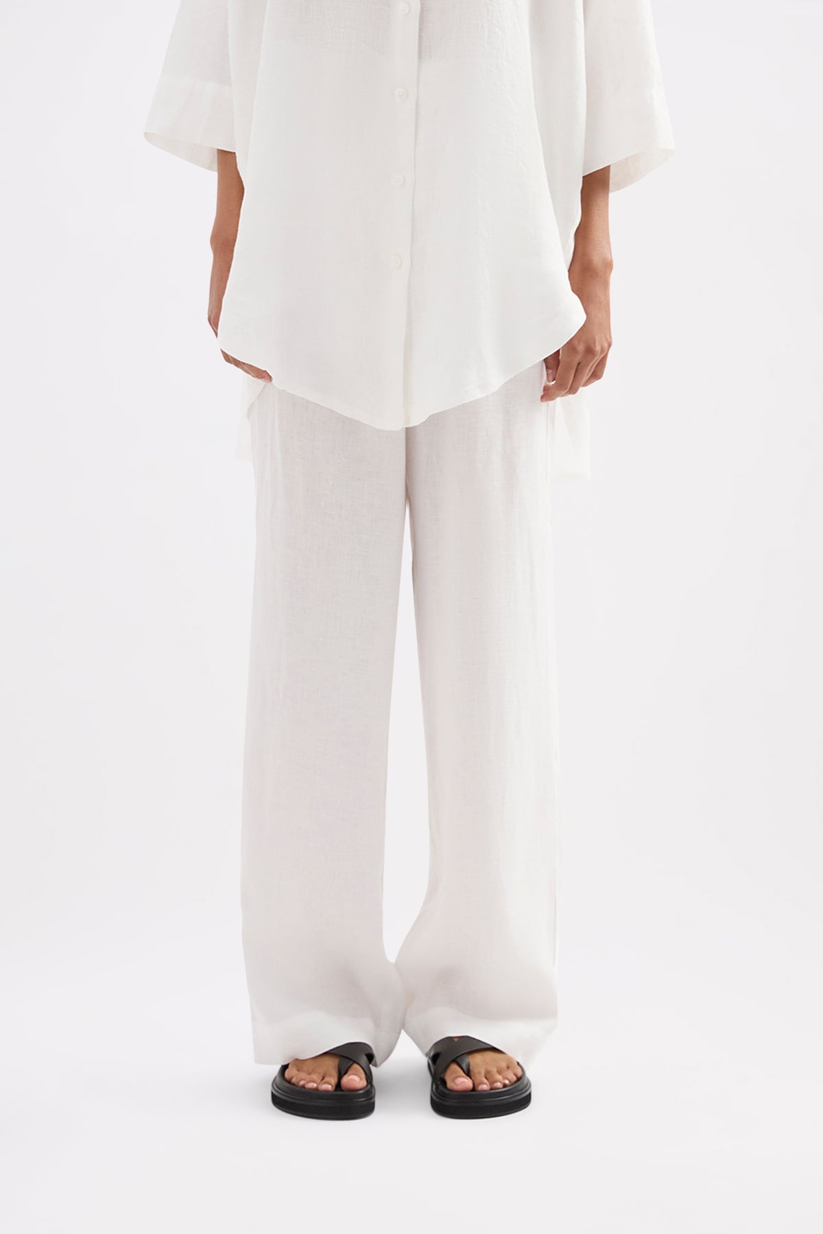 Lounge Linen Longline Shirt & Pant Set 