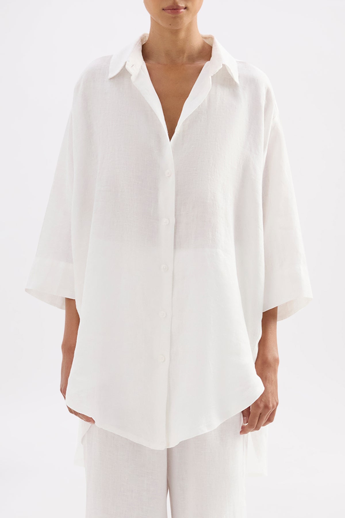 Lounge Linen Longline Shirt & Pant Set 
