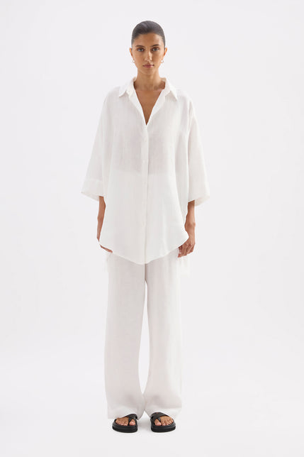 Lounge Linen Longline Shirt & Pant Set 