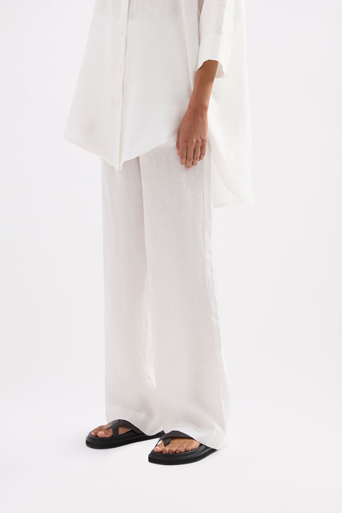 Lounge Linen Longline Shirt & Pant Set 