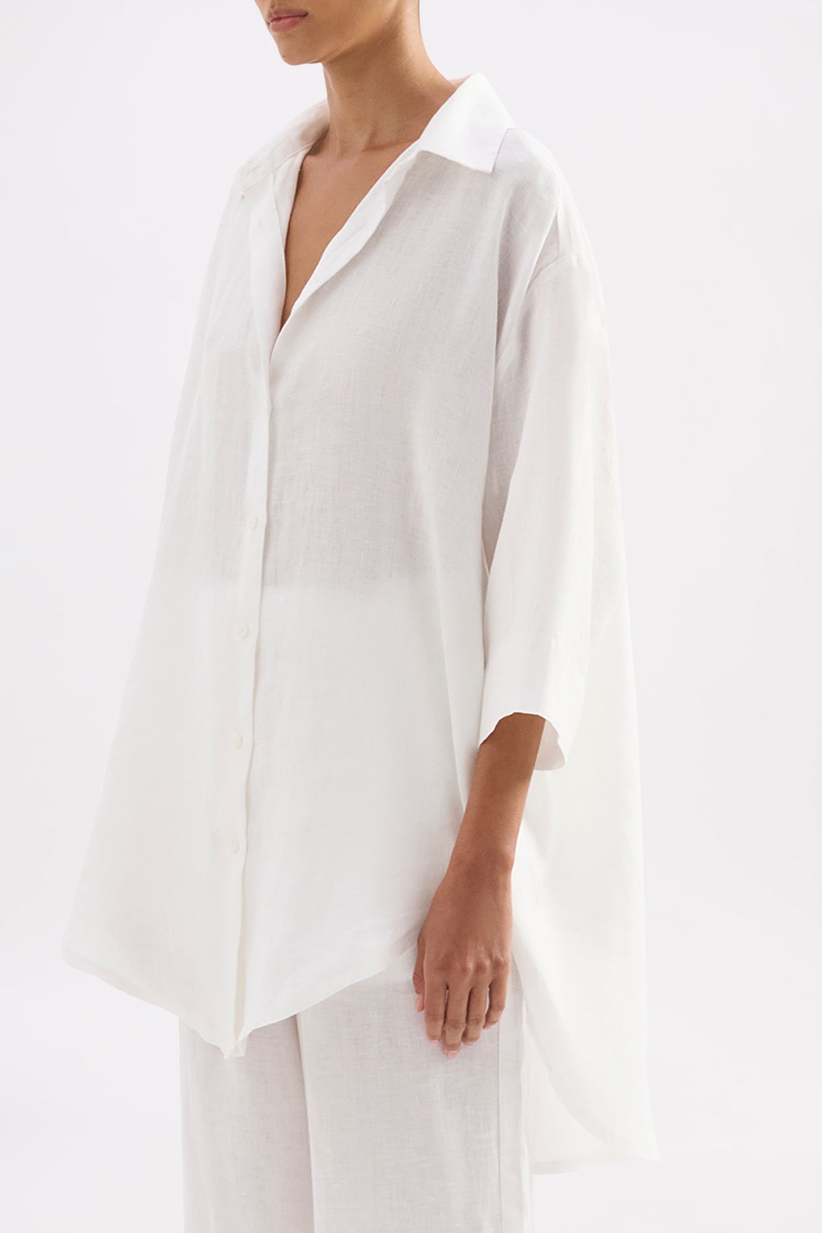 Lounge Linen Longline Shirt & Pant Set 