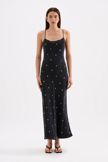 Delphi Cupro Maxi Dress Delphi Polka 