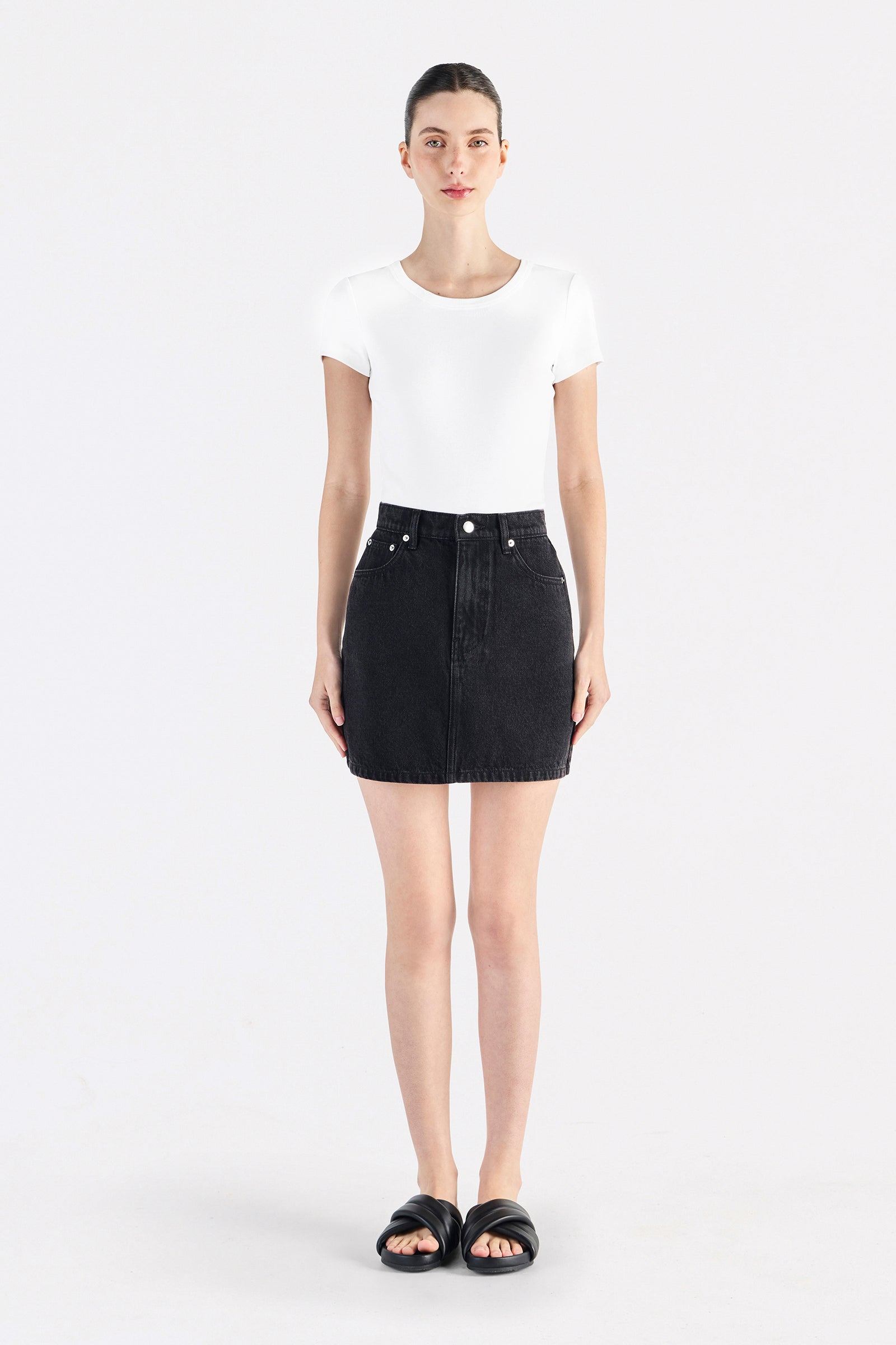 Sia Denim Mini Skirt Vintage Black 