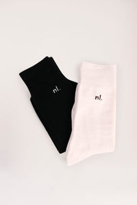 Nude Lucy Nude Classic Sock Black in White Cloud