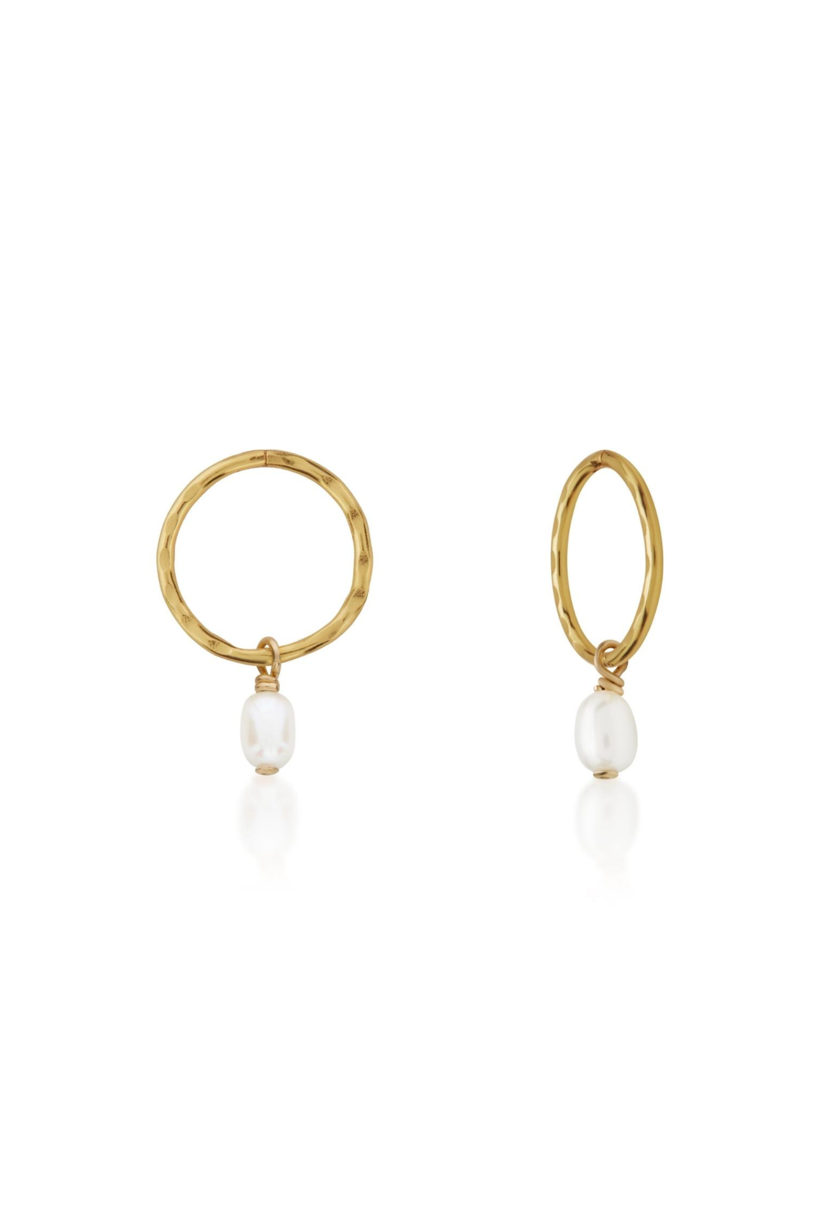 Saint Valentine Mini Pearl Hoops Gold 