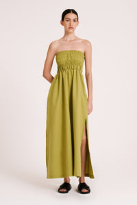 Green Maxi Linen Dress