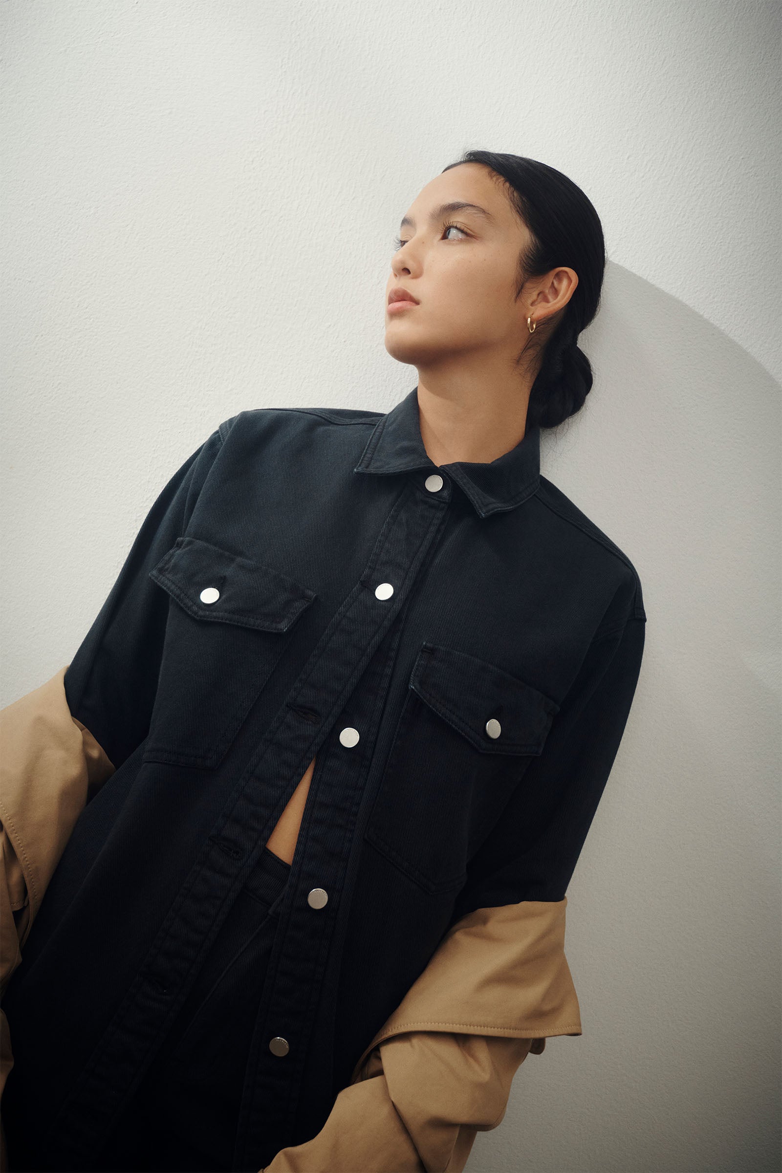 Nude Lucy Rai Denim Jacket In A Dark Grey In A Brown Coal Colour 