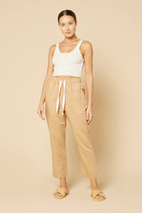 Nude Lucy Jade Button Front Waffle Tank Cream in Marle