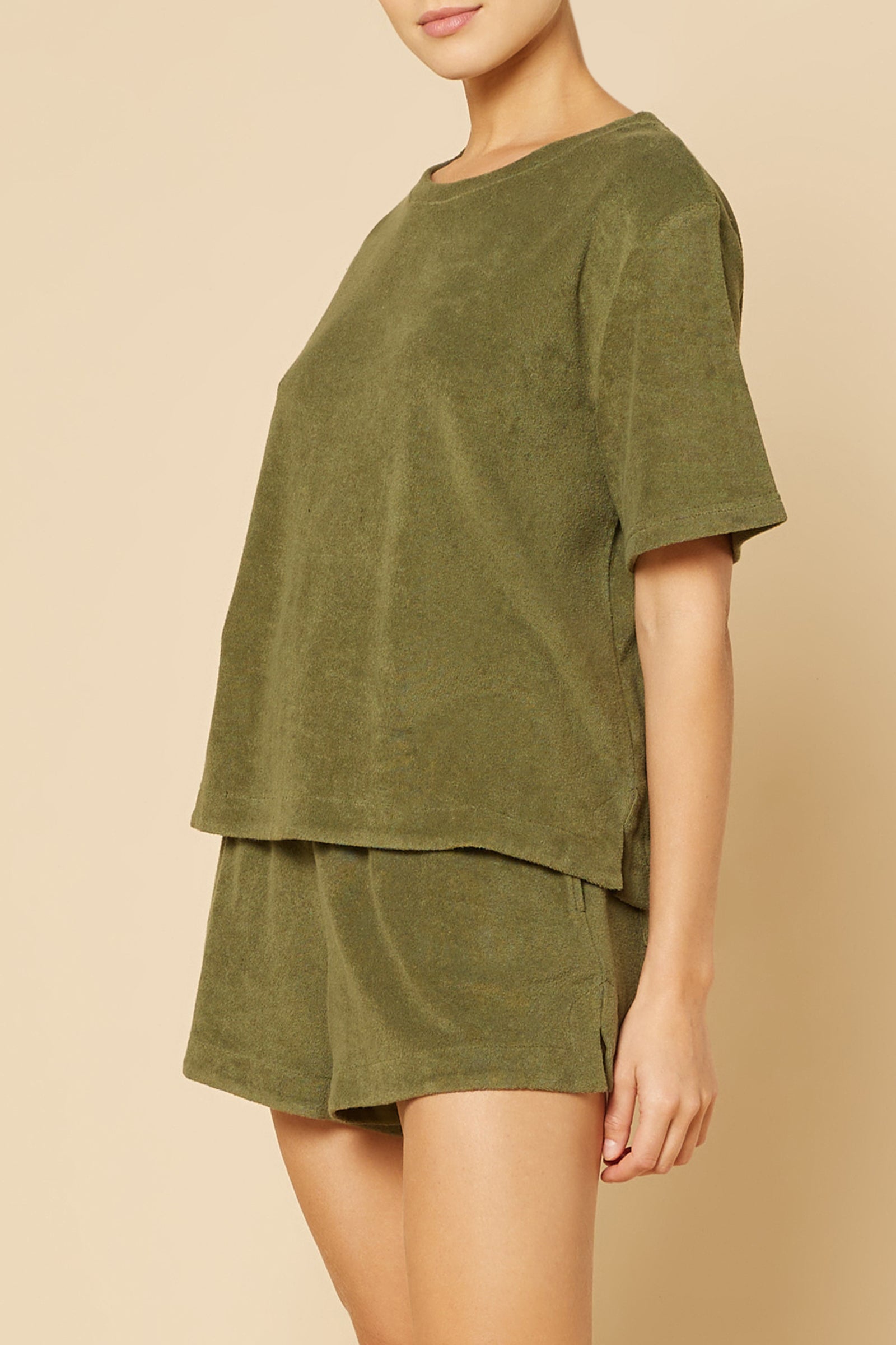 Nude Lucy Finn Terry Tee In a Green Agave Colour