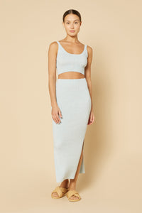 Nude Lucy Harlow Knit Midi Skirt in a Ice White Colour