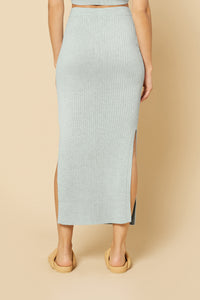 Nude Lucy Harlow Knit Midi Skirt in a Ice White Colour