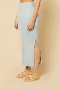 Nude Lucy Harlow Knit Midi Skirt in a Ice White Colour