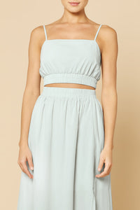 Nude Lucy Odessa Poplin Crop Camisole Top in a Ice White Colour