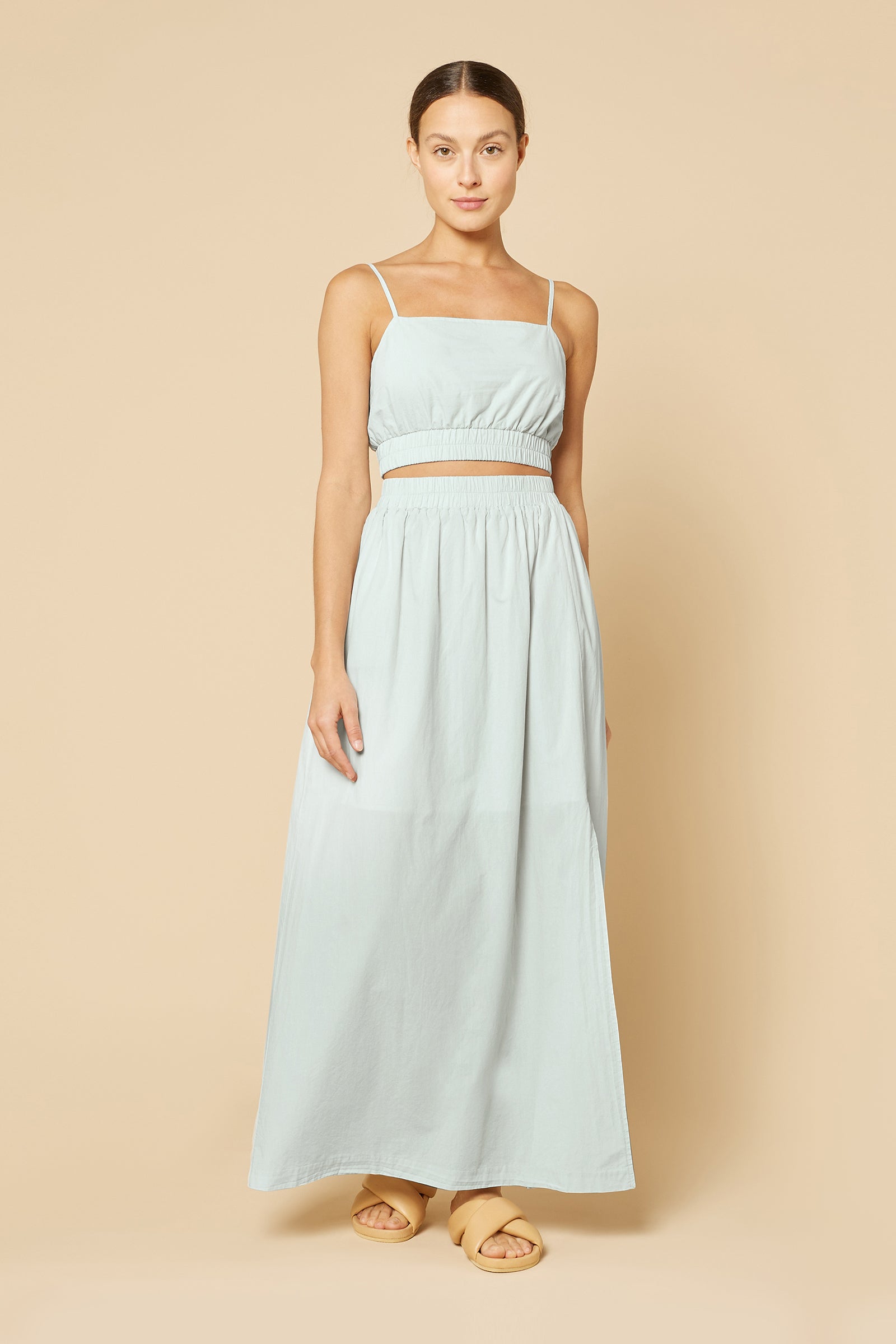 Nude Lucy Odessa Poplin Maxi Skirt In A Ice White Colour 