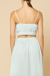 Nude Lucy Odessa Poplin Crop Camisole Top in a Ice White Colour