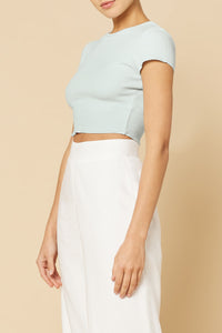Nude Lucy Cameron Waffle Tee in a Ice White Colour