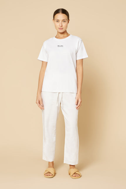 NUDE ORGANIC HERITAGE TEE-White