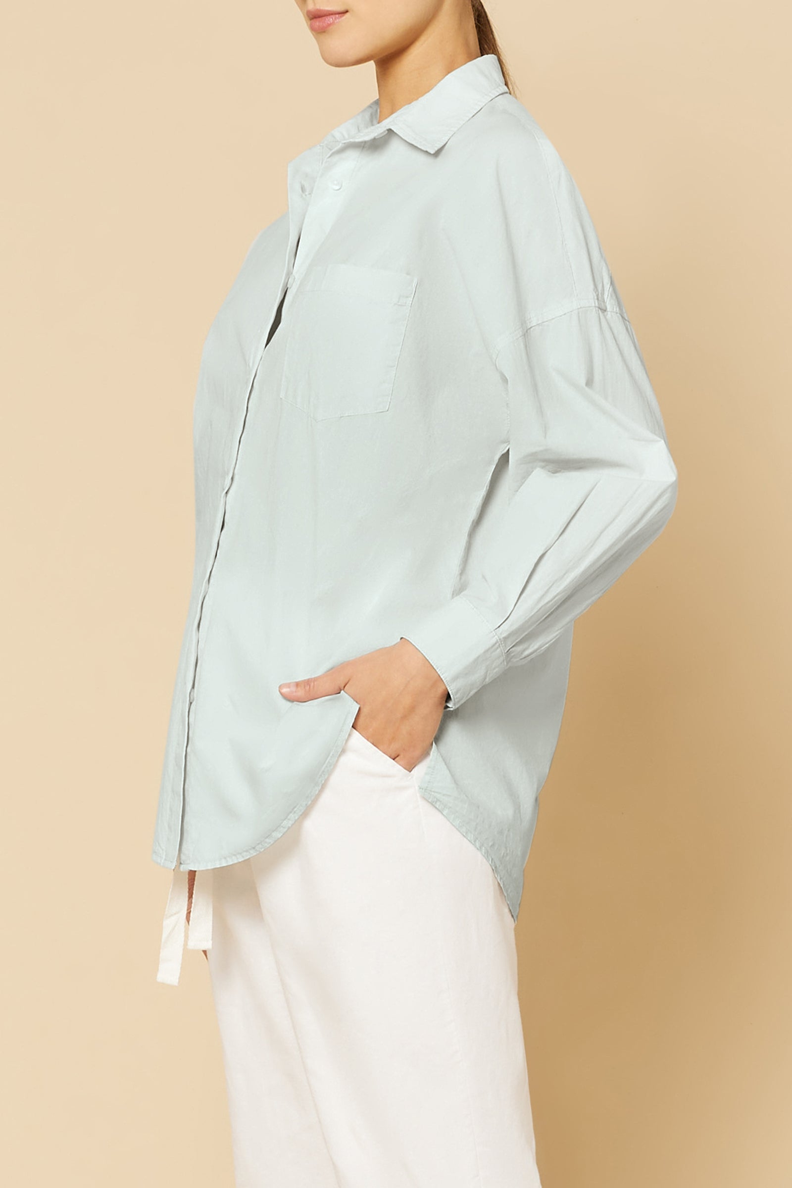 Nude Lucy Naya Washed Cotton Shirt in a Ice White Colour