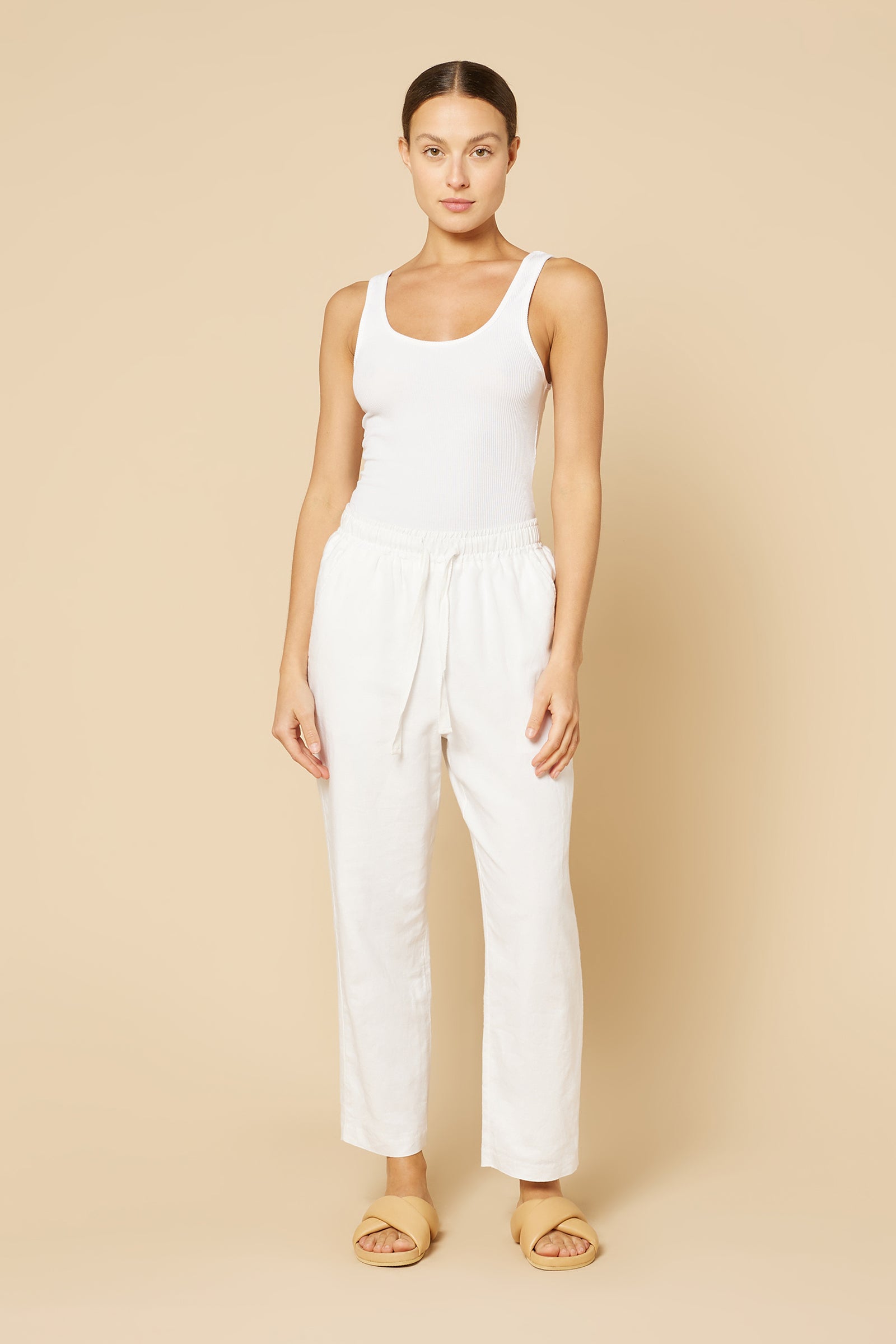 Nude Lucy Maya Organic Rib Tank In White 