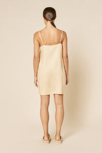 Nude Lucy Lounge Linen Dress In a Light Brown Butter Colour 