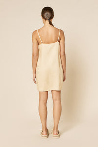 Nude Lucy Lounge Linen Dress In a Light Brown Butter Colour 