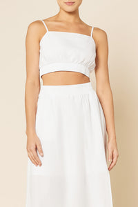 Nude Lucy Odessa Poplin Crop Camisole Top in White