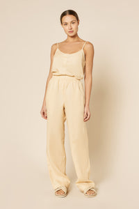 Nude Lucy Lounge Linen Pant In a Light Brown Butter Colour 
