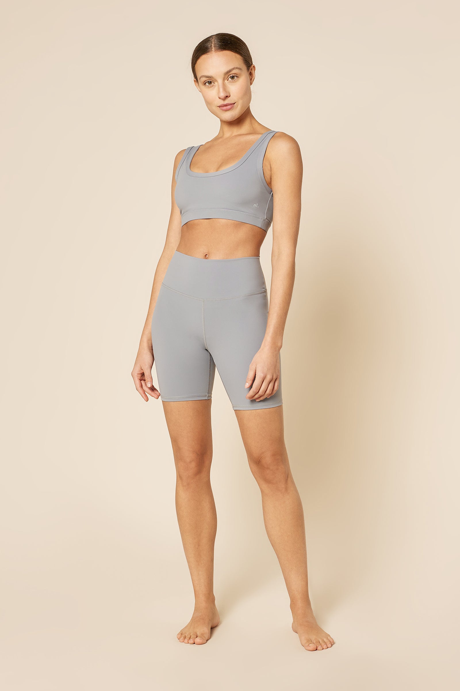 Nude Lucy Nude Active Crop Top Slate In Blue 