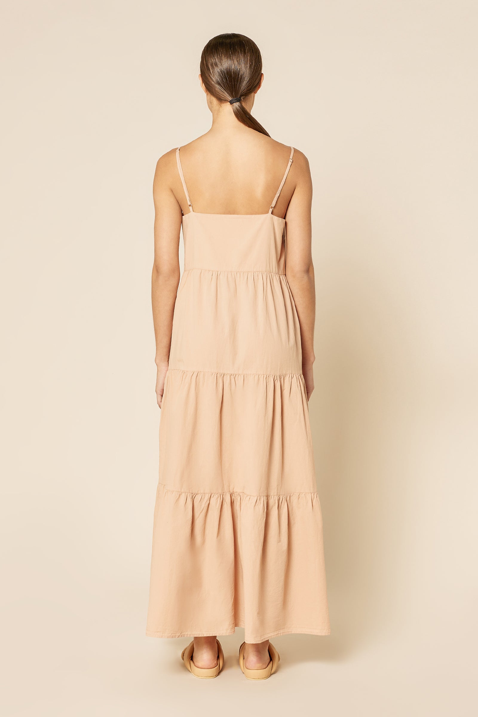Nude Lucy Odessa Poplin Maxi Dress In a Orange Clay Colour