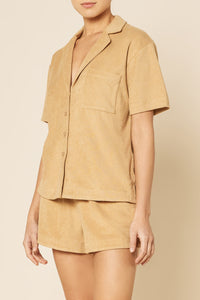 Nude Lucy Finn Terry Shirt in a Light Brown Caramel Colour