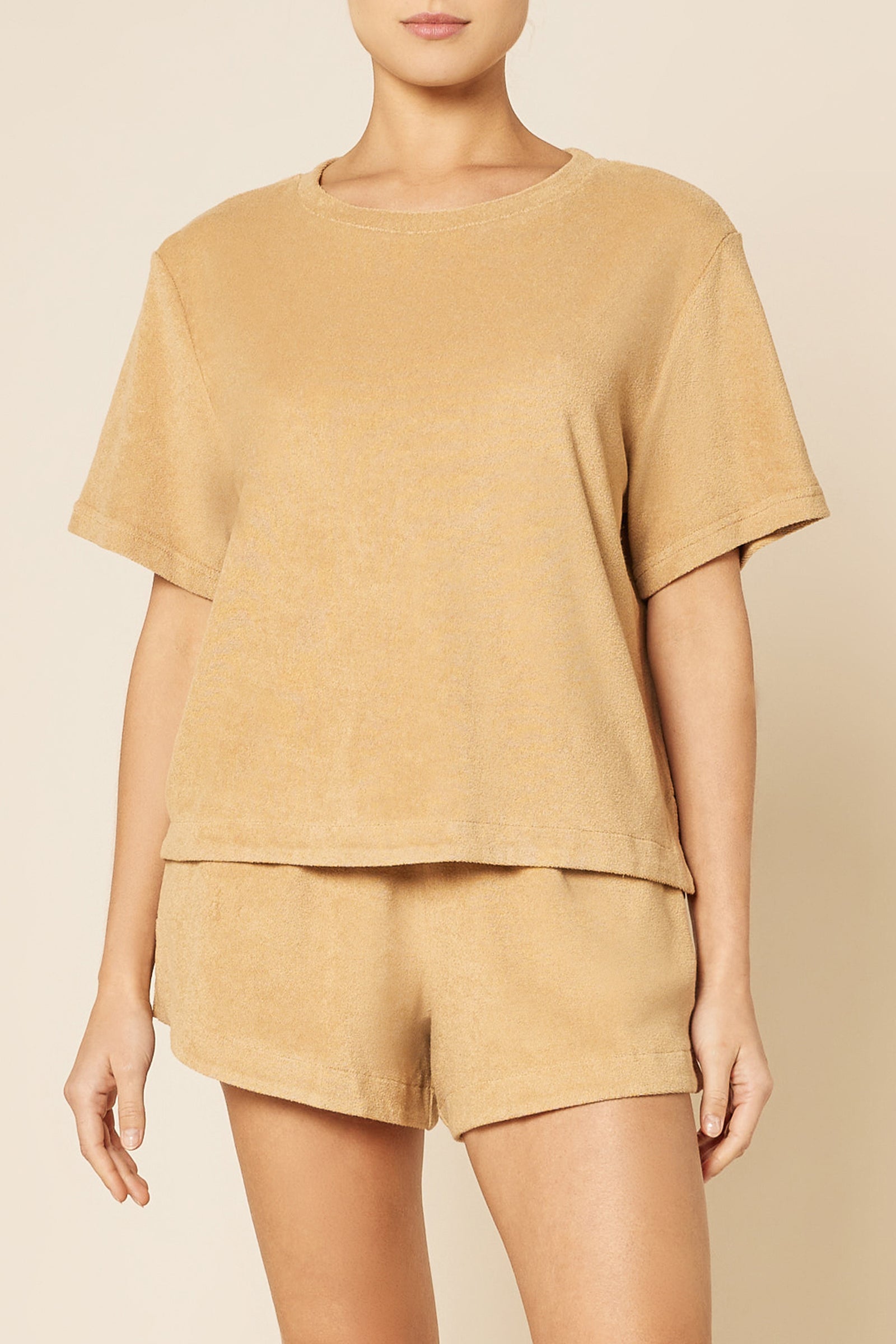 Nude Lucy Finn Terry Tee In A Light Brown Caramel Colour 