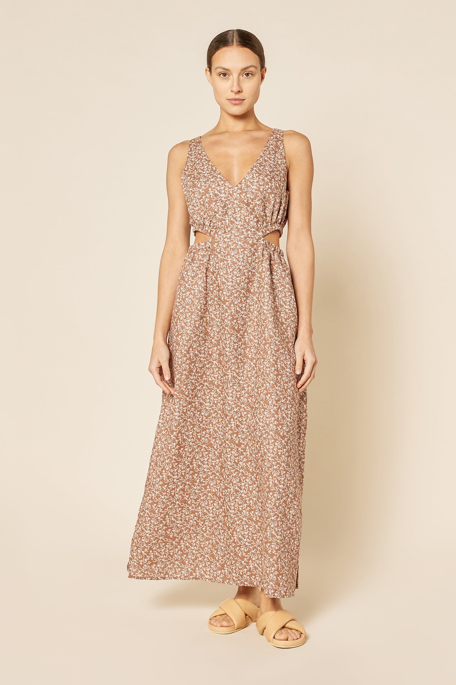 Nude Lucy Alina Cut Out Maxi Dress Persian In A Floral Print 