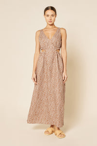 Nude Lucy Alina Cut Out Maxi Dress Persian in a Floral Print