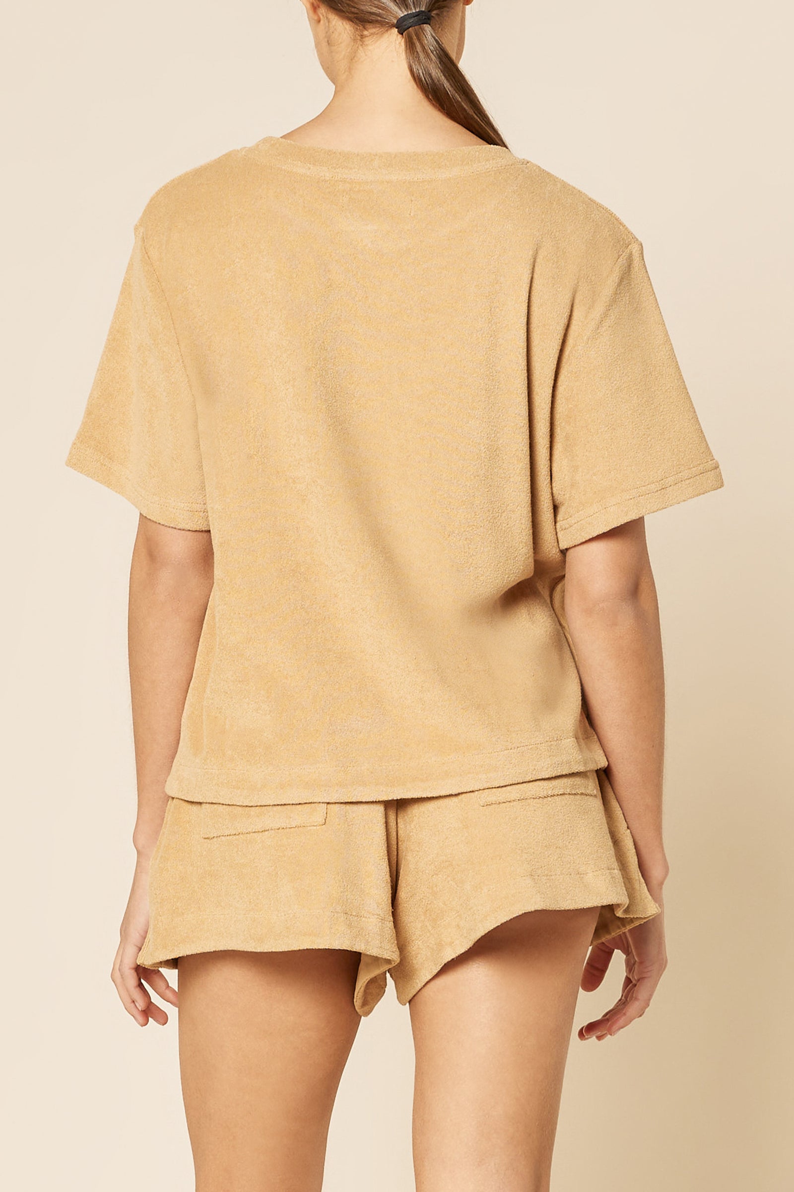 Nude Lucy Finn Terry Tee In A Light Brown Caramel Colour 